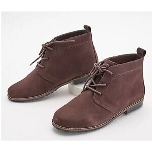 New White Mountain Auburn Cow Suede Lace Up Chukka Boots Brown Size 10M‎